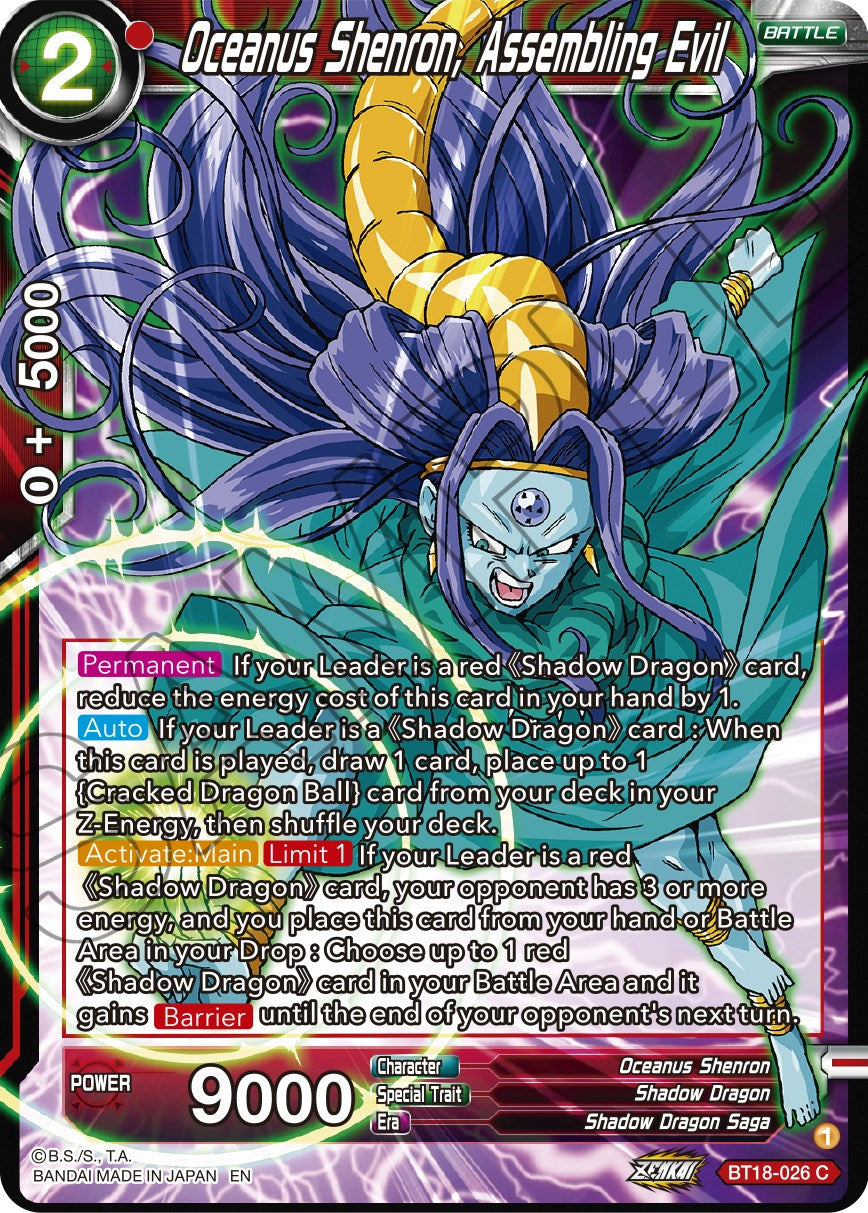 Oceanus Shenron, Assembling Evil (BT18-026) [Dawn of the Z-Legends] | Devastation Store