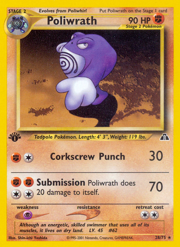Poliwrath (28/75) [Neo Discovery 1st Edition] | Devastation Store