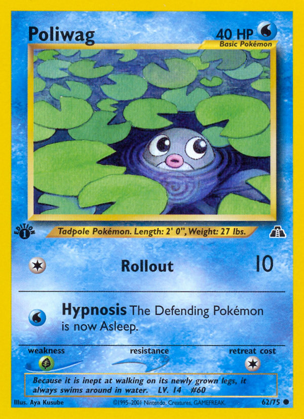 Poliwag (62/75) [Neo Discovery 1st Edition] | Devastation Store