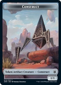 Construct // Kor Warrior Double-sided Token [Zendikar Rising Tokens] | Devastation Store