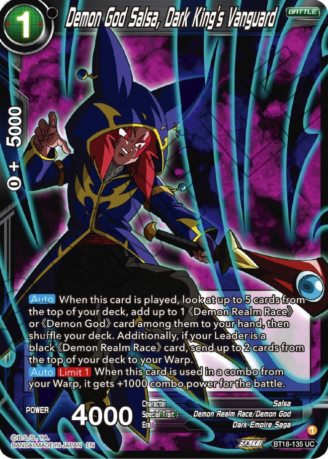 Demon God Salsa, Dark King's Vanguard (BT18-135) [Dawn of the Z-Legends] | Devastation Store