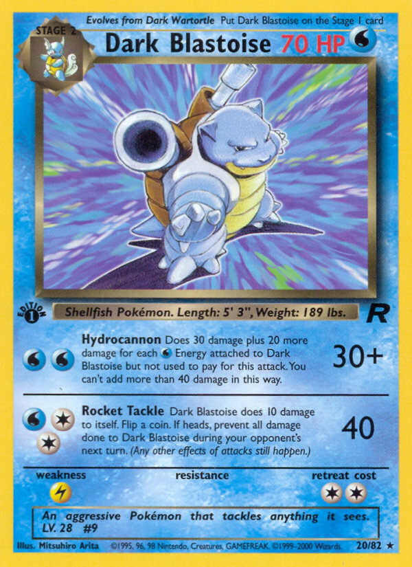 Dark Blastoise (20/82) [Team Rocket 1st Edition] | Devastation Store