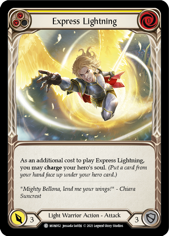 Express Lightning (Yellow) (Rainbow Foil) [MON052-RF] 1st Edition Rainbow Foil - Devastation Store | Devastation Store