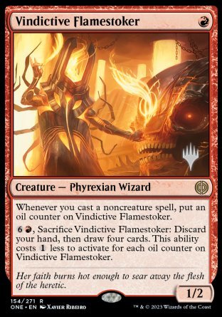 Vindictive Flamestoker (Promo Pack) [Phyrexia: All Will Be One Promos] | Devastation Store