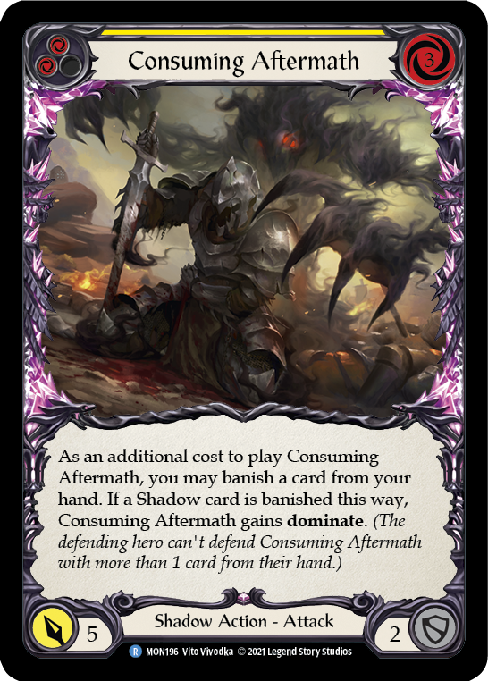 Consuming Aftermath (Yellow) (Rainbow Foil) [MON196-RF] 1st Edition Rainbow Foil - Devastation Store | Devastation Store