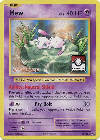 Mew (53/108) (League Promo 4th Place) [XY: Evolutions] | Devastation Store
