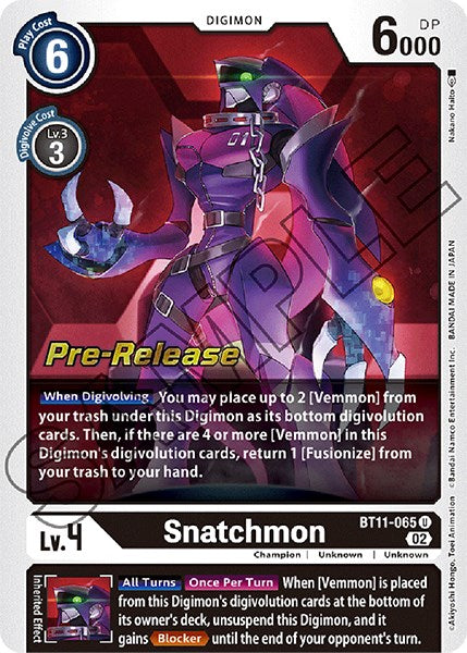 Snatchmon [BT11-065] [Dimensional Phase Pre-Release Promos] | Devastation Store