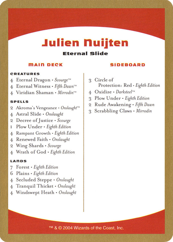 Julien Nuijten Decklist [World Championship Decks 2004] | Devastation Store