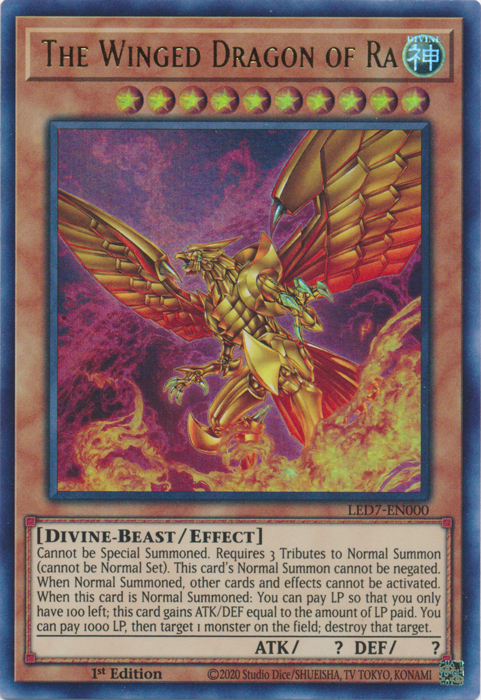 The Winged Dragon of Ra (Alternate Art) [LED7-EN000] Ultra Rare | Devastation Store