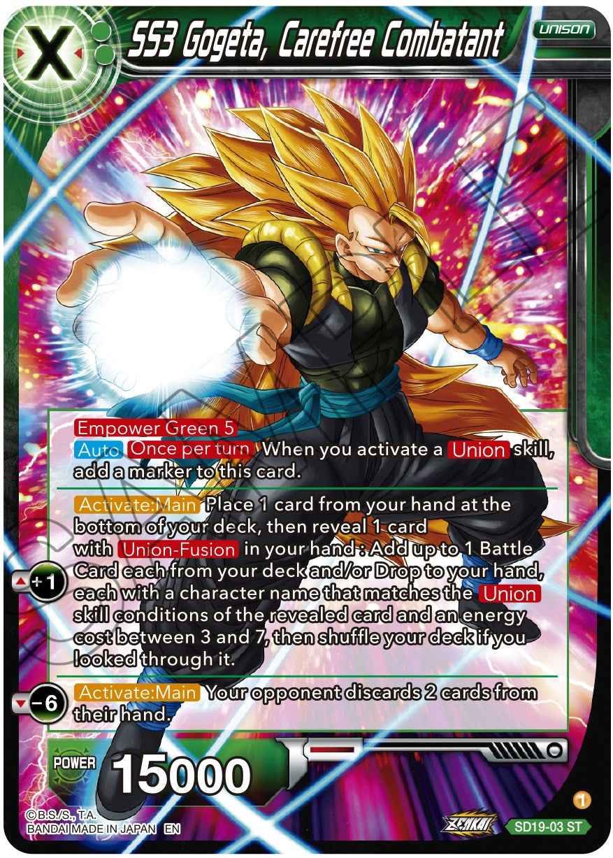 SS3 Gogeta, Carefree Combatant (SD19-03) [Dawn of the Z-Legends] | Devastation Store