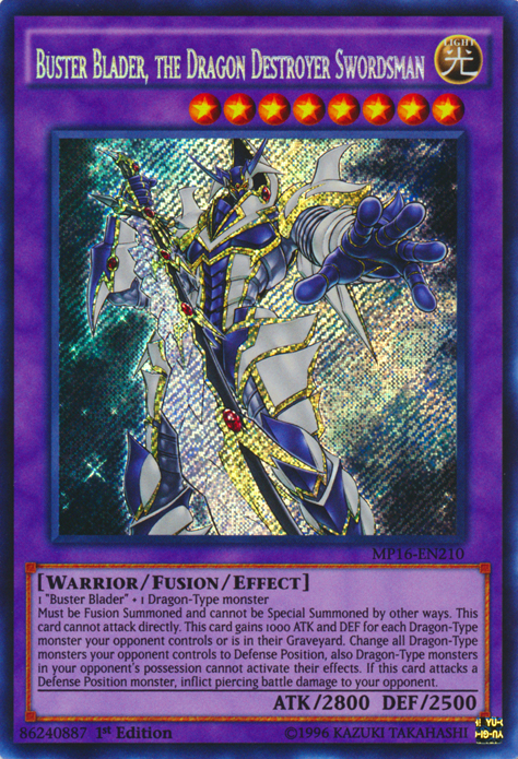 Buster Blader, the Dragon Destroyer Swordsman [MP16-EN210] Secret Rare | Devastation Store