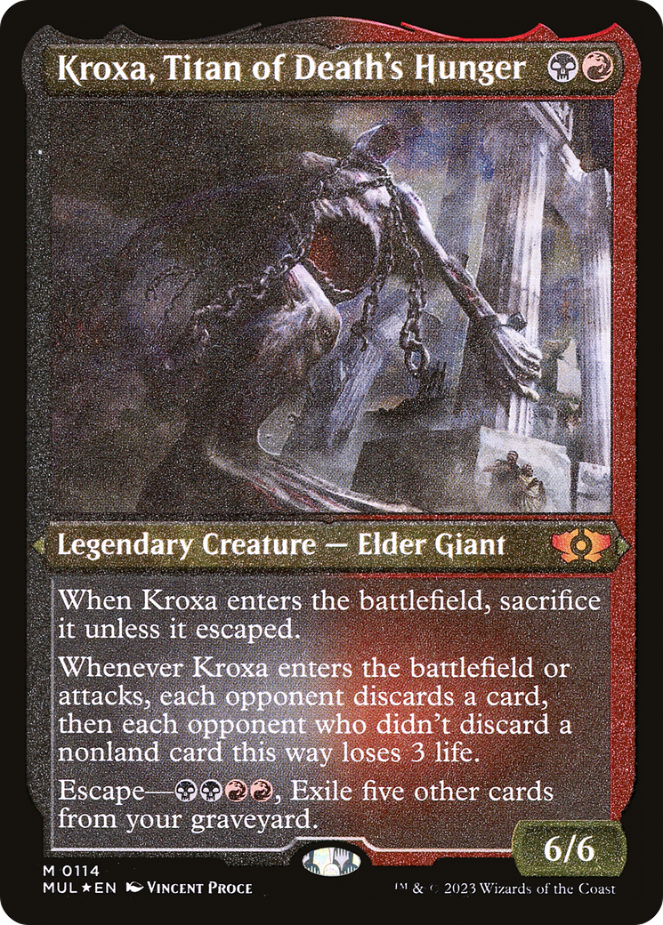 Kroxa, Titan of Death's Hunger (Foil Etched) [Multiverse Legends] | Devastation Store