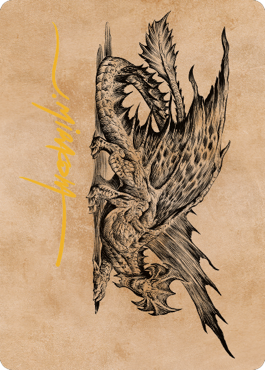 Ancient Brass Dragon Art Card (49) (Gold-Stamped Signature) [Commander Legends: Battle for Baldur's Gate Art Series] | Devastation Store