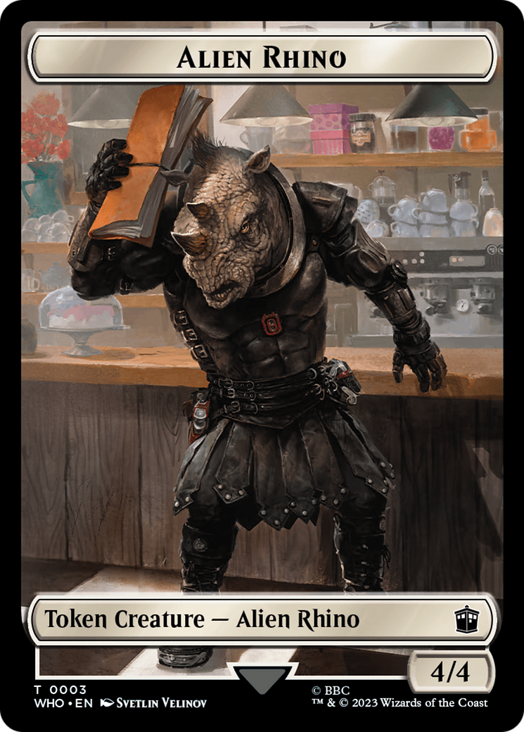 Alien Rhino // Cyberman Double-Sided Token [Doctor Who Tokens] | Devastation Store