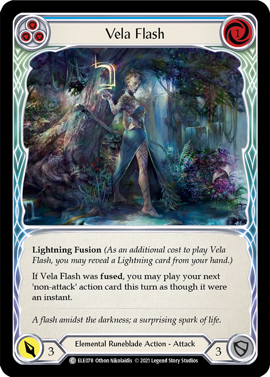 Vela Flash (Blue) [ELE078] (Tales of Aria)  1st Edition Rainbow Foil | Devastation Store