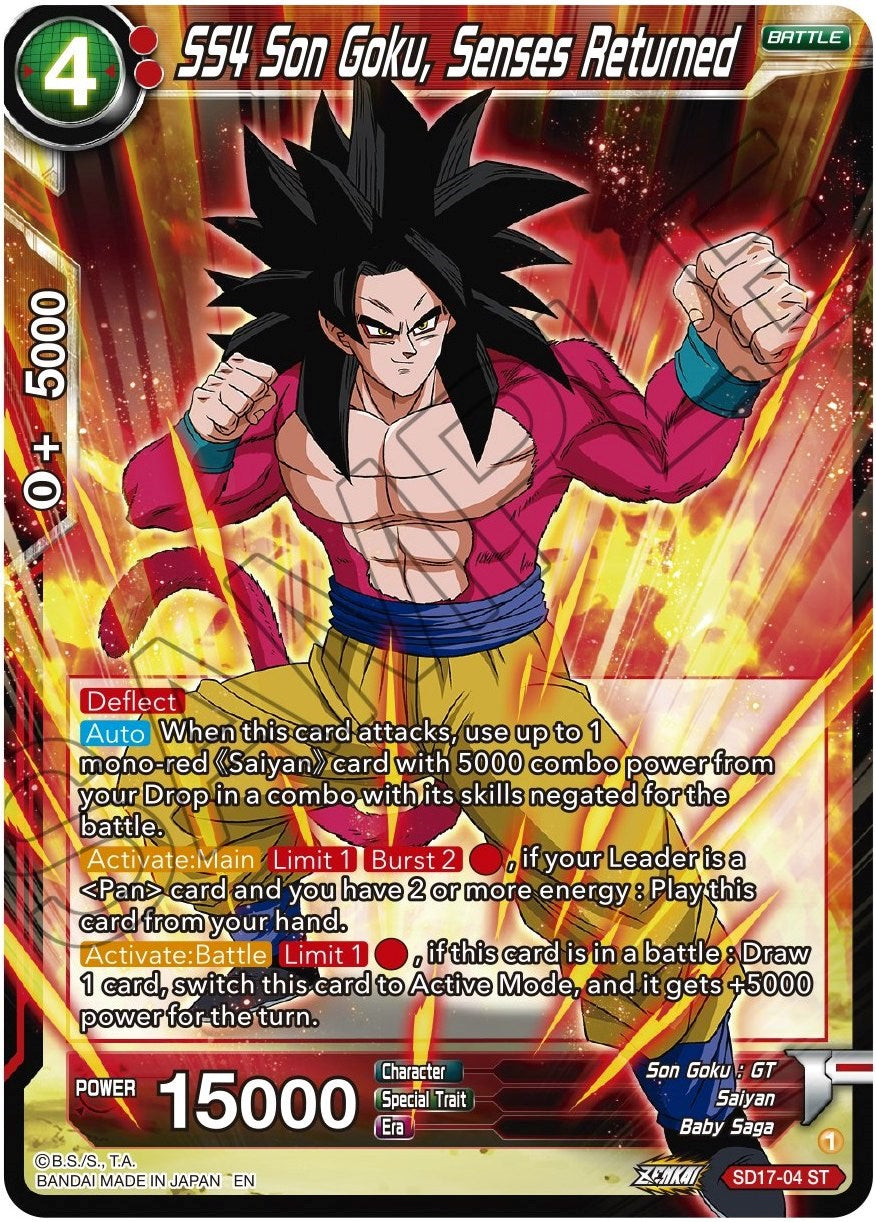 SS4 Son Goku, Senses Returned (SD17-04) [Dawn of the Z-Legends] | Devastation Store