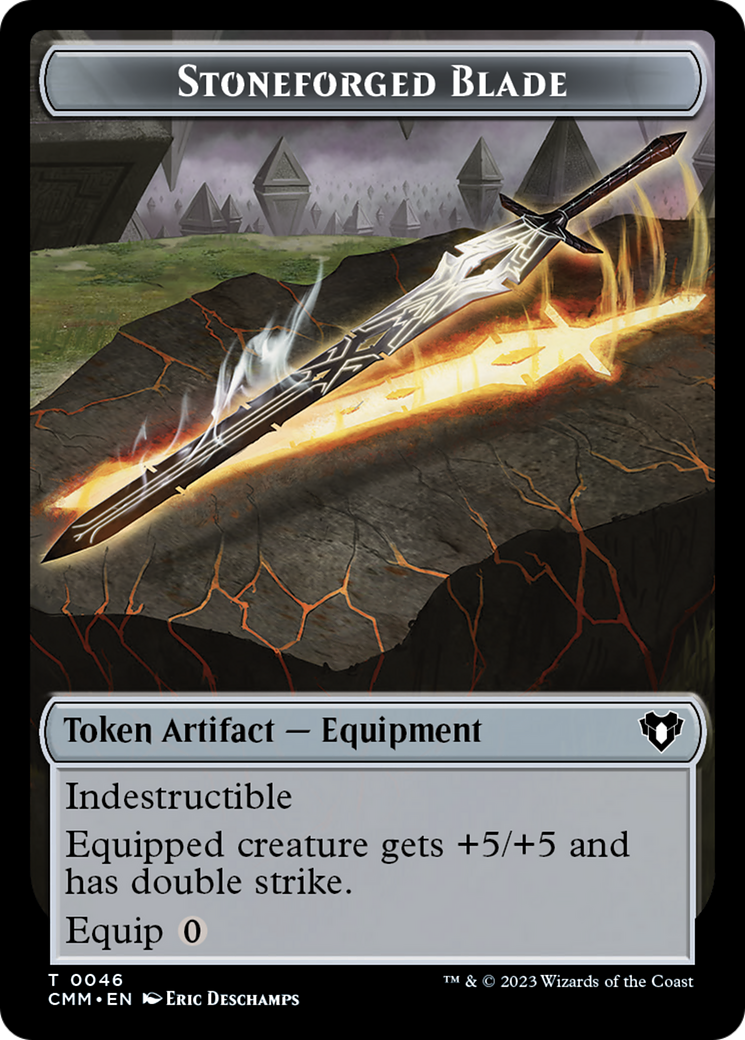 Servo // Stoneforged Blade Double-Sided Token [Commander Masters Tokens] | Devastation Store