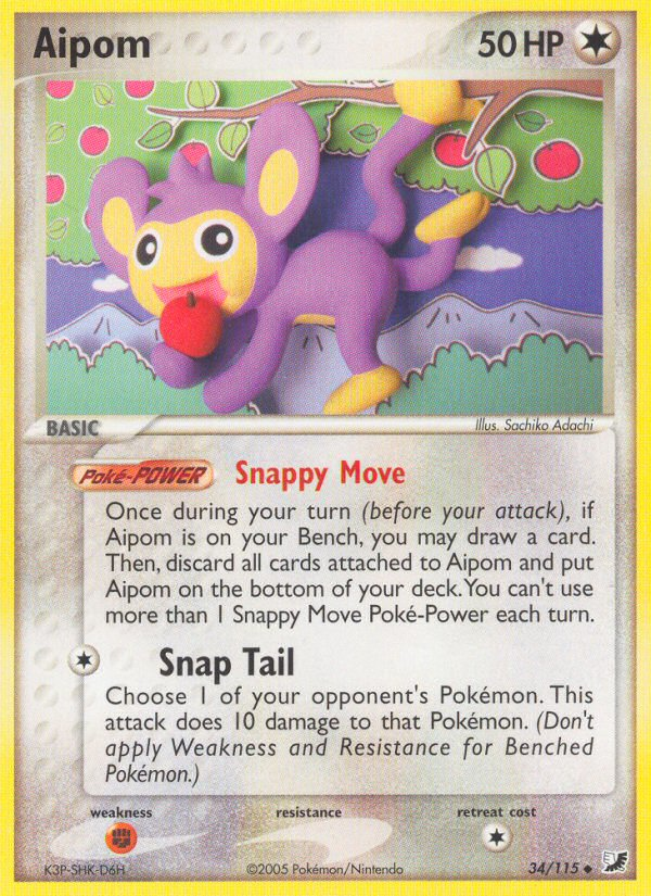Aipom (34/115) [EX: Unseen Forces] | Devastation Store