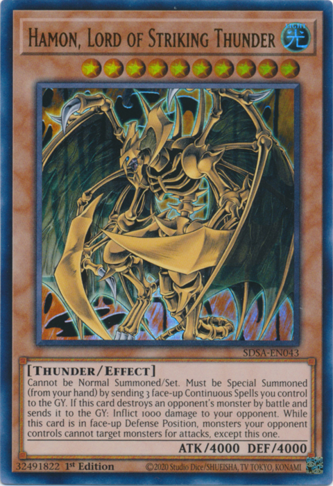 Hamon, Lord of Striking Thunder [SDSA-EN043] Ultra Rare | Devastation Store