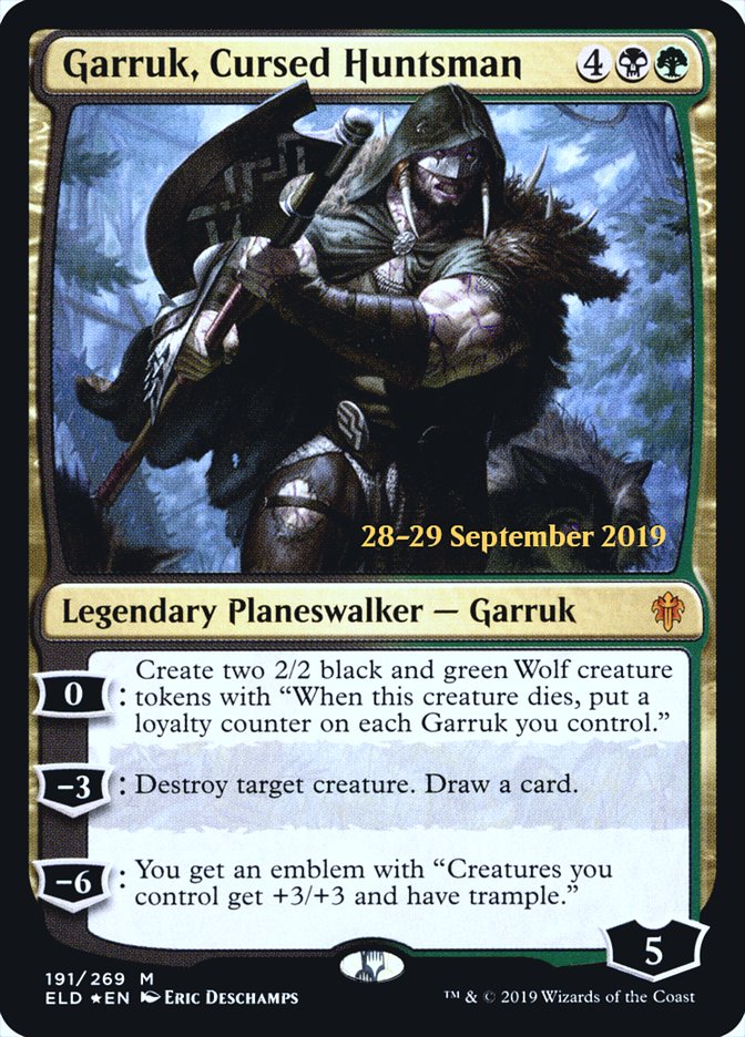 Garruk, Cursed Huntsman  [Throne of Eldraine Prerelease Promos] | Devastation Store