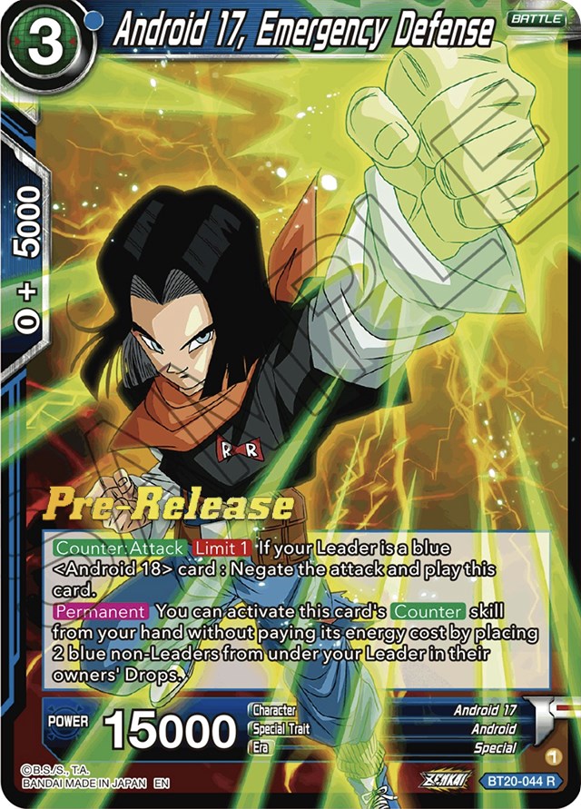 Android 17, Emergency Defense (BT20-044) [Power Absorbed Prerelease Promos] | Devastation Store