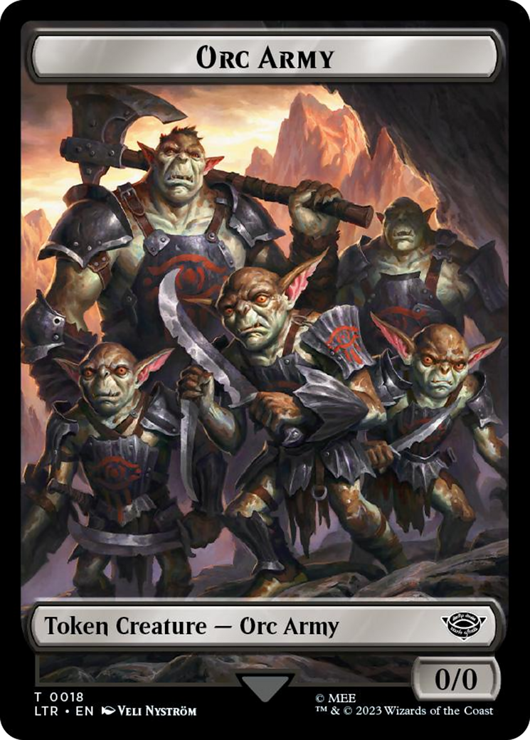 Orc Army (0018) // Food (0024) Double-Sided Token (Surge Foil) [The Lord of the Rings: Tales of Middle-Earth Tokens] | Devastation Store