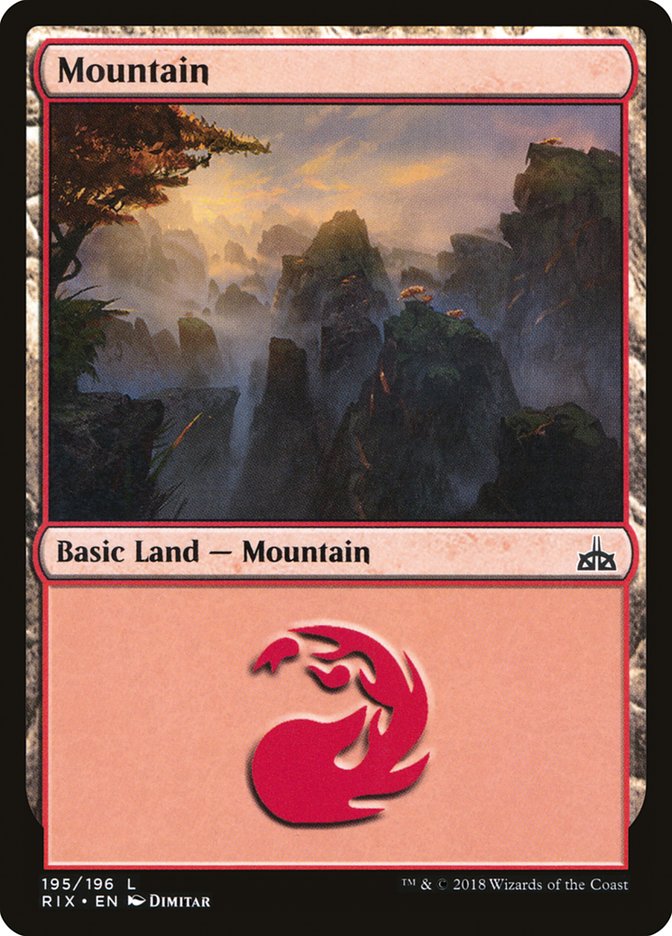 Mountain (195) [Rivals of Ixalan] - Devastation Store | Devastation Store