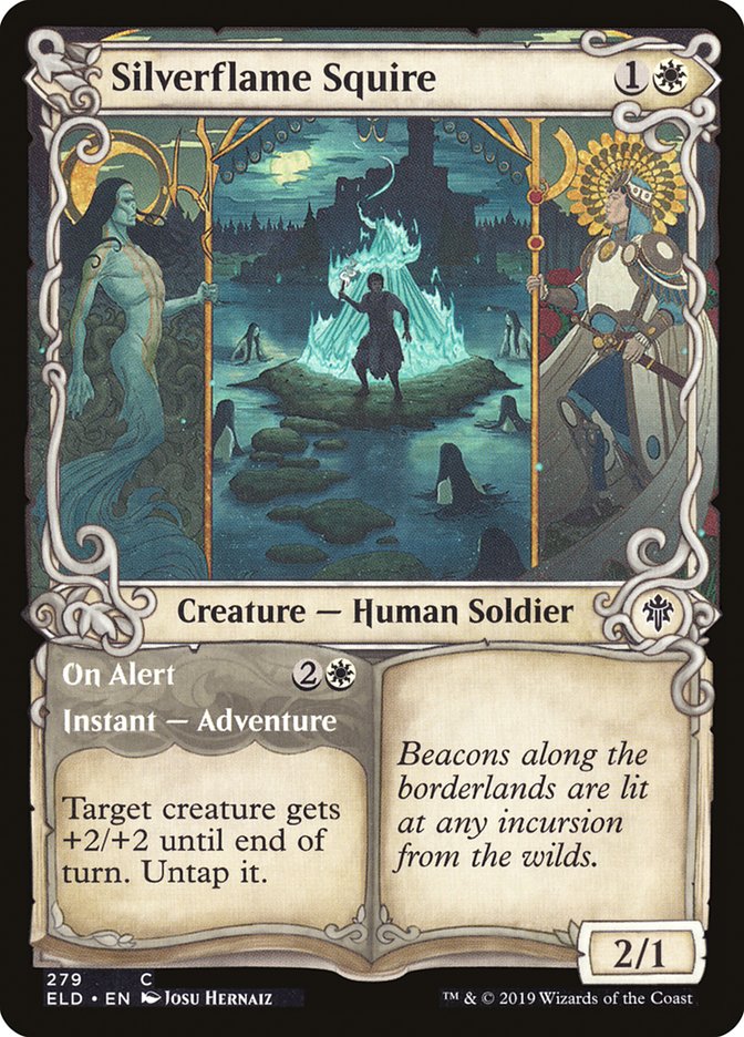 Silverflame Squire // On Alert (Showcase) [Throne of Eldraine] | Devastation Store