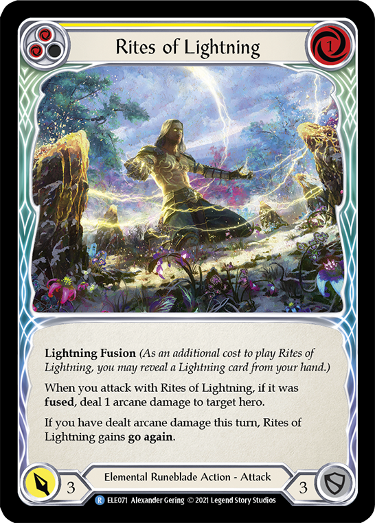 Rites of Lightning (Yellow) [ELE071] (Tales of Aria)  1st Edition Rainbow Foil | Devastation Store