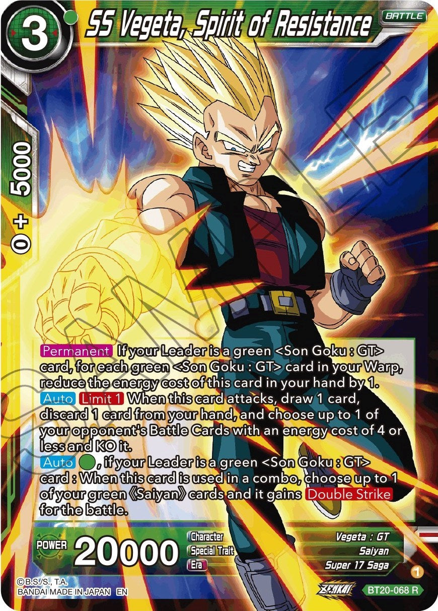 SS Vegeta, Spirit of Resistance (BT20-068) [Power Absorbed] | Devastation Store