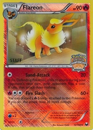 Flareon (12/108) (Regional Championship 2013 Promo Staff) [Black & White: Dark Explorers] | Devastation Store