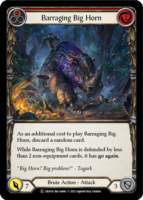 Barraging Big Horn (Red) (Rainbow Foil) [CRU010-RF] Unlimited Rainbow Foil | Devastation Store