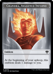 Chandra, Awakened Inferno Emblem // Wizard Double-Sided Token [Commander Masters Tokens] | Devastation Store