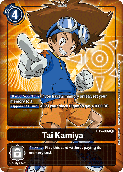 Tai Kamiya [BT2-089] (Buy-A-Box Promo) [Release Special Booster Ver.1.0 Promos] | Devastation Store