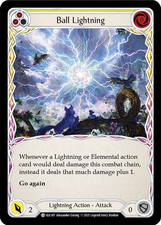 Ball Lightning (Yellow) [ELE187] (Tales of Aria)  1st Edition Rainbow Foil | Devastation Store