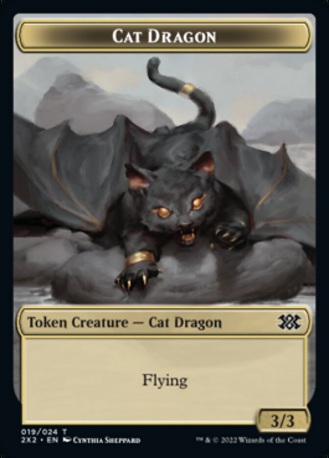 Cat Dragon // Vampire Double-sided Token [Double Masters 2022 Tokens] | Devastation Store