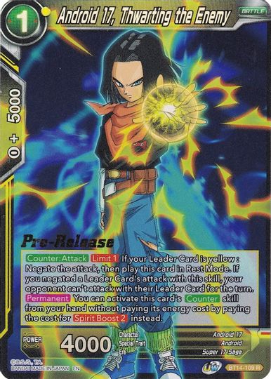 Android 17, Thwarting the Enemy (BT14-109) [Cross Spirits Prerelease Promos] | Devastation Store