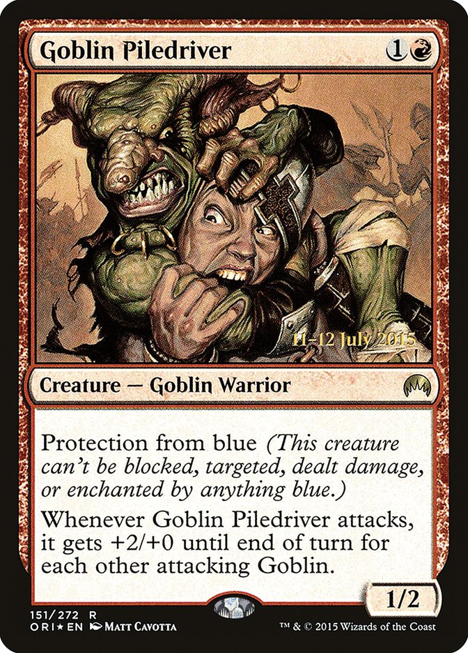 Goblin Piledriver [Magic Origins Prerelease Promos] | Devastation Store