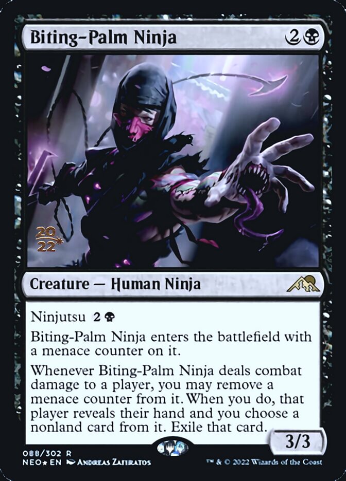 Biting-Palm Ninja [Kamigawa: Neon Dynasty Prerelease Promos] | Devastation Store