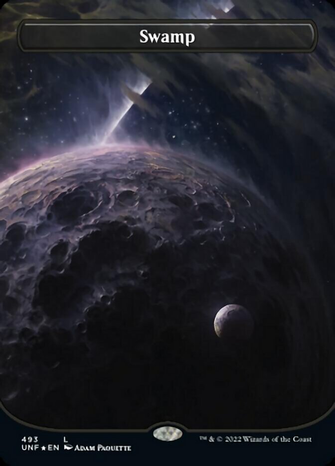 Swamp (493) (Orbital Space-ic Land) (Galaxy Foil) [Unfinity] | Devastation Store