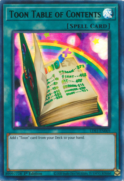 Toon Table of Contents (Green) [LDS1-EN069] Ultra Rare | Devastation Store