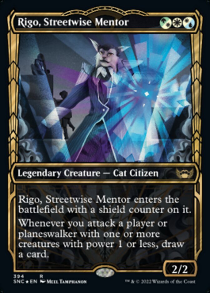 Rigo, Streetwise Mentor (Showcase Golden Age Gilded Foil) [Streets of New Capenna] | Devastation Store