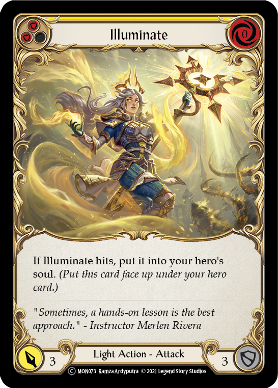 Illuminate (Yellow) (Rainbow Foil) [U-MON073-RF] Unlimited Edition Rainbow Foil | Devastation Store