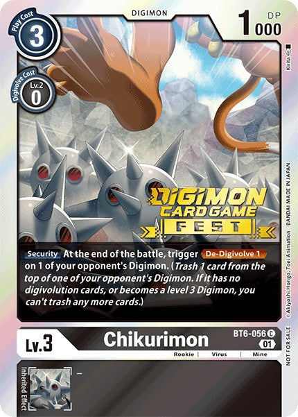 Chikurimon [BT6-056] (Digimon Card Game Fest 2022) [Double Diamond Promos] | Devastation Store