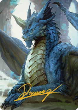 Young Blue Dragon Art Card (Gold-Stamped Signature) [Commander Legends: Battle for Baldur's Gate Art Series] | Devastation Store