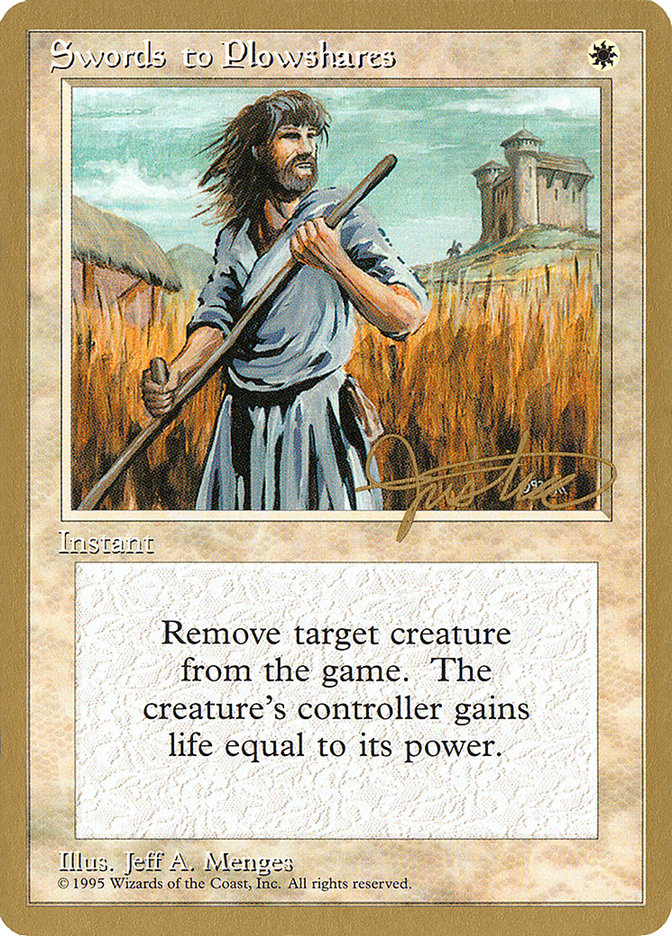 Swords to Plowshares (Mark Justice) [Pro Tour Collector Set] | Devastation Store