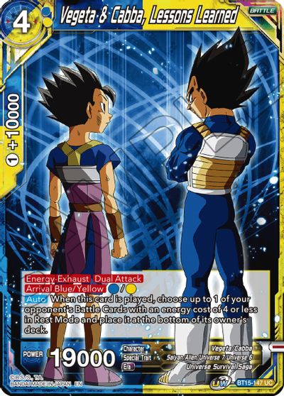 Vegeta & Cabba, Lessons Learned [BT15-147] | Devastation Store