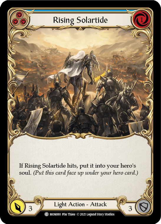 Rising Solartide (Blue) (Rainbow Foil) [MON080-RF] 1st Edition Rainbow Foil - Devastation Store | Devastation Store