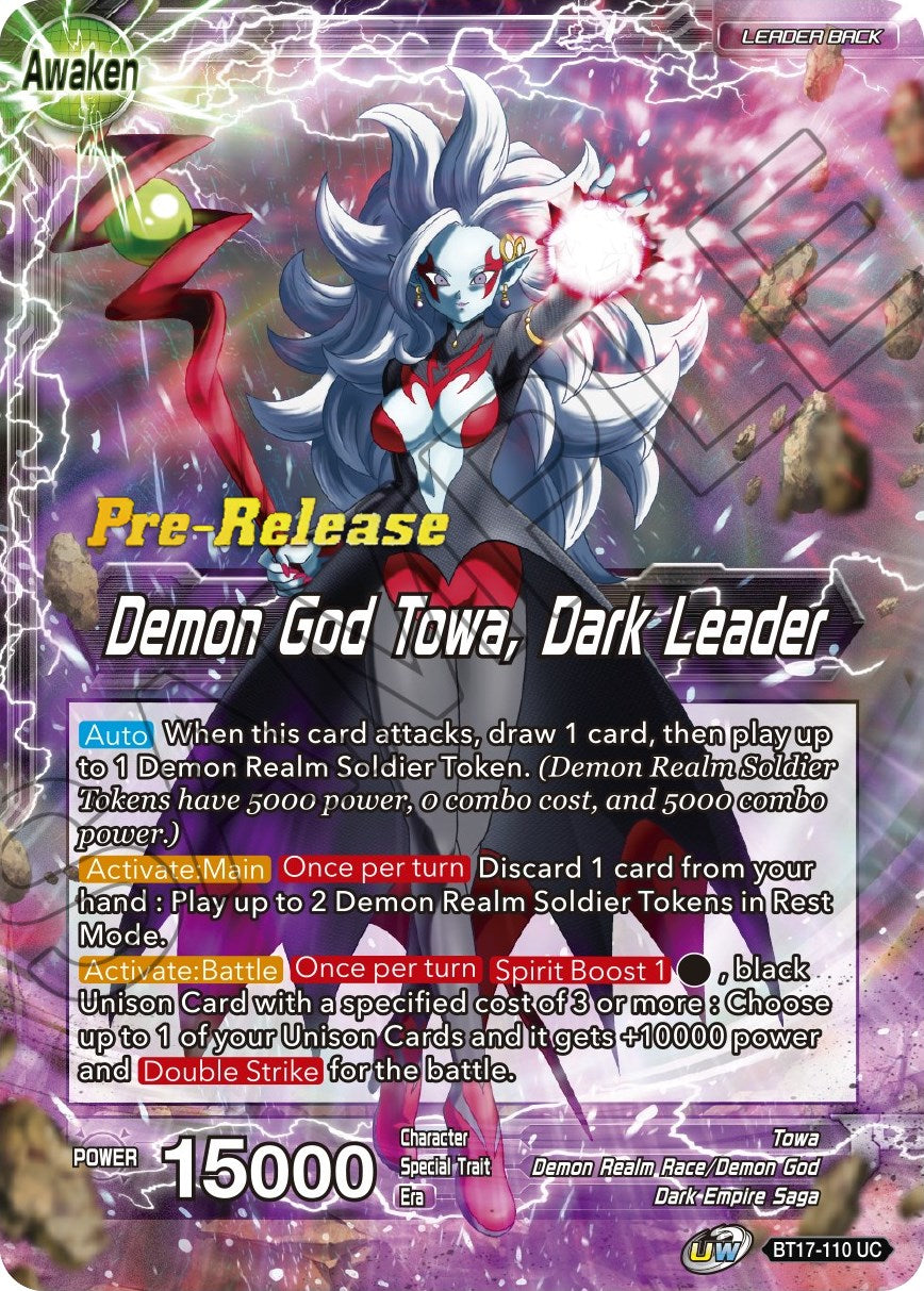 Towa // Demon God Towa, Dark Leader (BT17-110) [Ultimate Squad Prerelease Promos] | Devastation Store