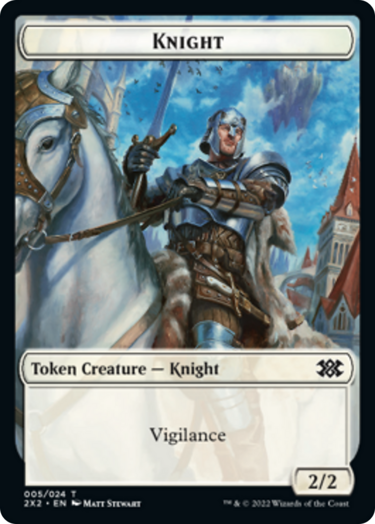 Drake // Knight Double-sided Token [Double Masters 2022 Tokens] | Devastation Store